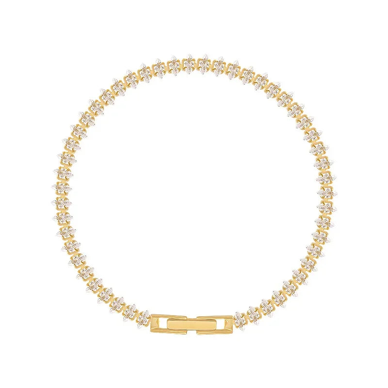 Bracelet Tennis Cristal Doré — Le bijou 5 étoiles qui transforme chaque look